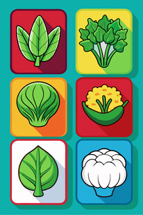多彩蔬菜图标集