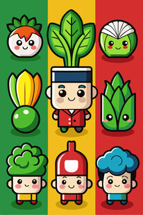 卡通蔬菜人物大集合