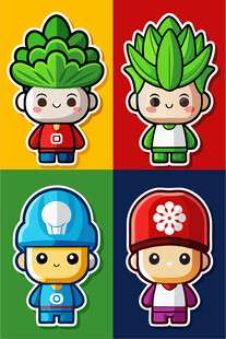 蔬菜卡通角色形象集合