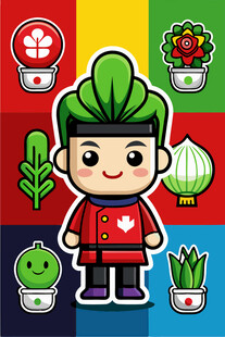 卡通绿植小精灵形象设计