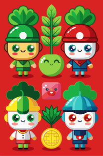 可爱蔬果卡通角色大集合