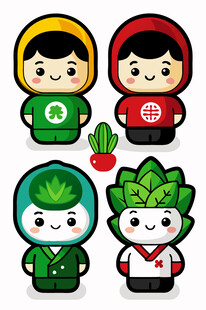 蔬菜主题卡通人物形象