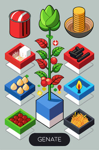 植物培育的创意立体展示