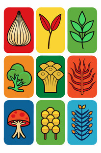 多彩蔬菜图标集合