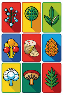 多彩植物图标集合