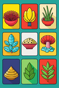 多彩植物图案集合