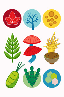 多样植物图标集合