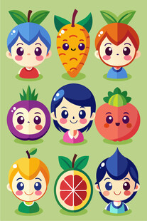 可爱水果拟人卡通形象