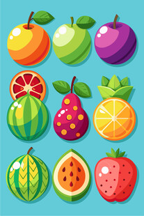 多彩缤纷的新鲜水果集合