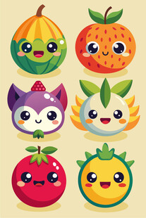 可爱卡通水果动物形象