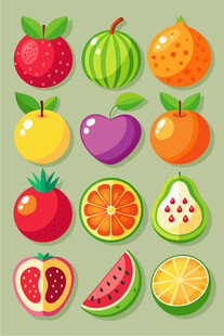 多彩新鲜水果集合