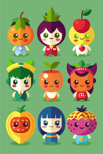 可爱水果卡通形象集合