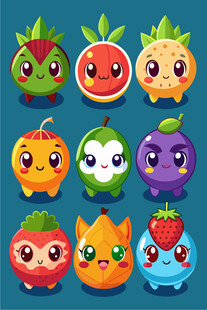 可爱卡通水果表情集合
