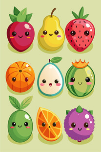 可爱卡通水果表情集合