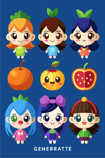 水果拟人卡通角色集合