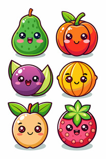 可爱表情水果大集合