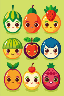 可爱卡通水果表情集合