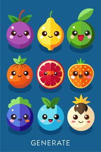 可爱水果卡通形象集合