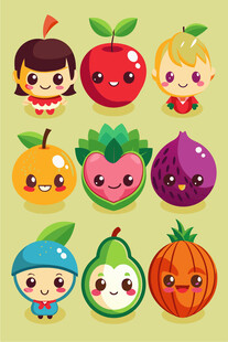 可爱卡通水果拟人形象