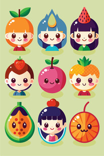 可爱水果拟人卡通形象