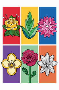 多彩花卉图案集合