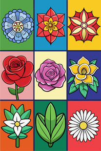 多彩花卉图案集合