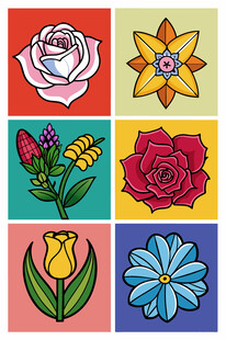 多彩花卉图案集合