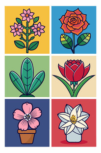 多彩花卉图案集合