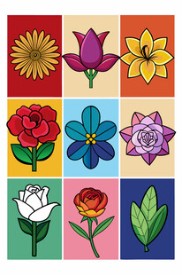 多彩花卉图案集合