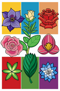 多彩花卉图案集合
