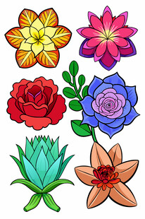 多彩花卉插画集合
