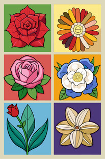 多彩花卉图案设计