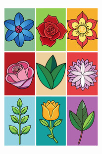 多彩花卉图案集合