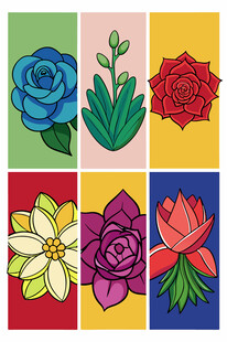 多彩花卉图案集合