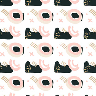 可爱猫咪图案无缝背景图