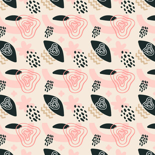 粉色花卉几何图案无缝背景