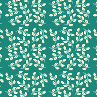 绿叶碎花绿色背景图案