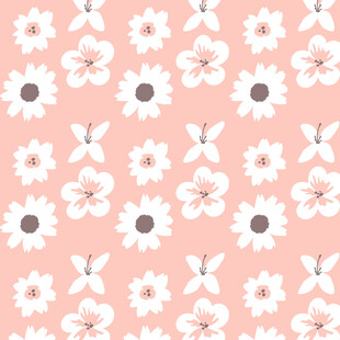 粉色花卉无缝图案背景