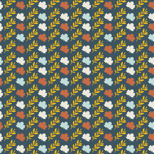 复古花卉几何图案背景