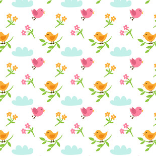 花卉云朵图案背景