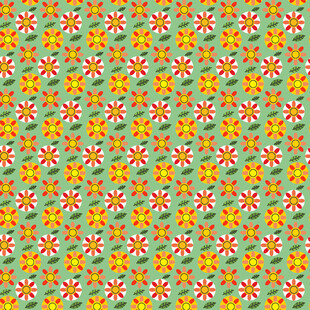 多彩花卉几何图案背景