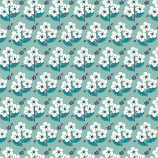 蓝底白花无缝图案纹理