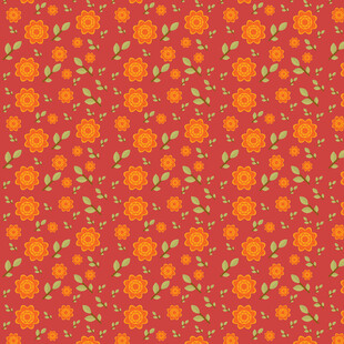 红色底花卉图案纹理