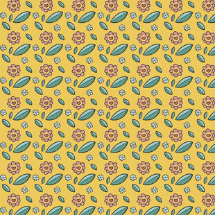 黄色花卉图案背景纹理