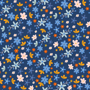 蓝色碎花图案背景