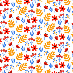 多彩花卉图案背景设计