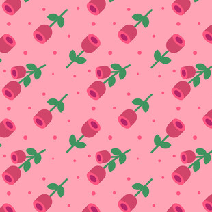 粉色玫瑰花朵无缝图案