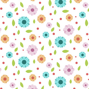 多彩花卉无缝图案背景