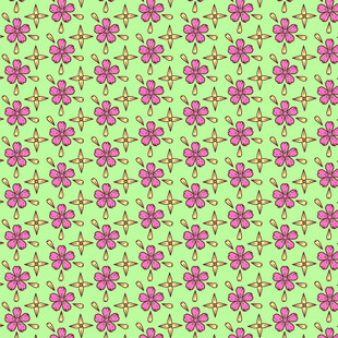 绿色底粉色花朵图案背景