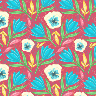 粉色花卉图案背景纹理